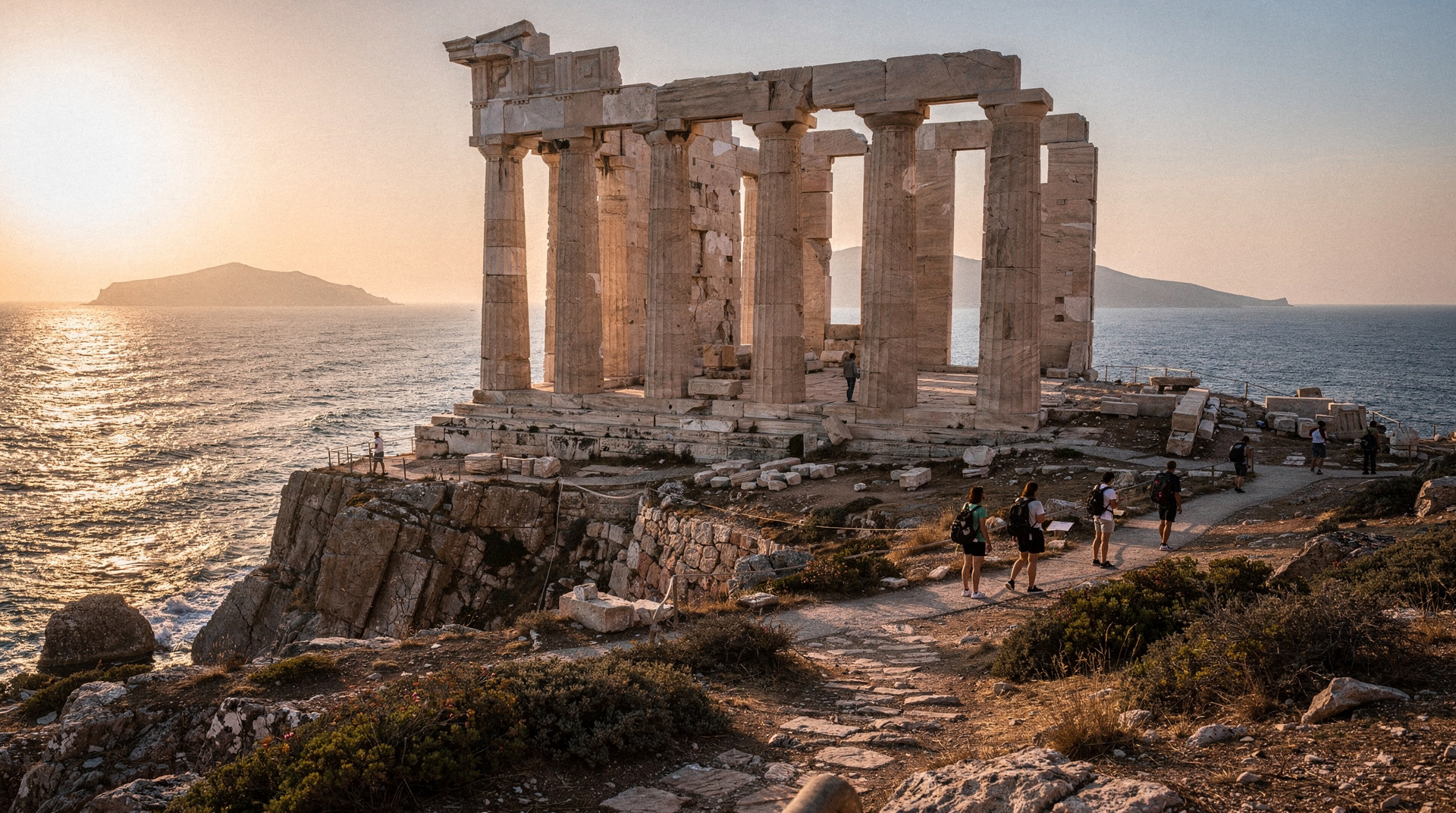 Gita al tramonto a Capo Sunio: il Tempio di Poseidone al crepuscolo
